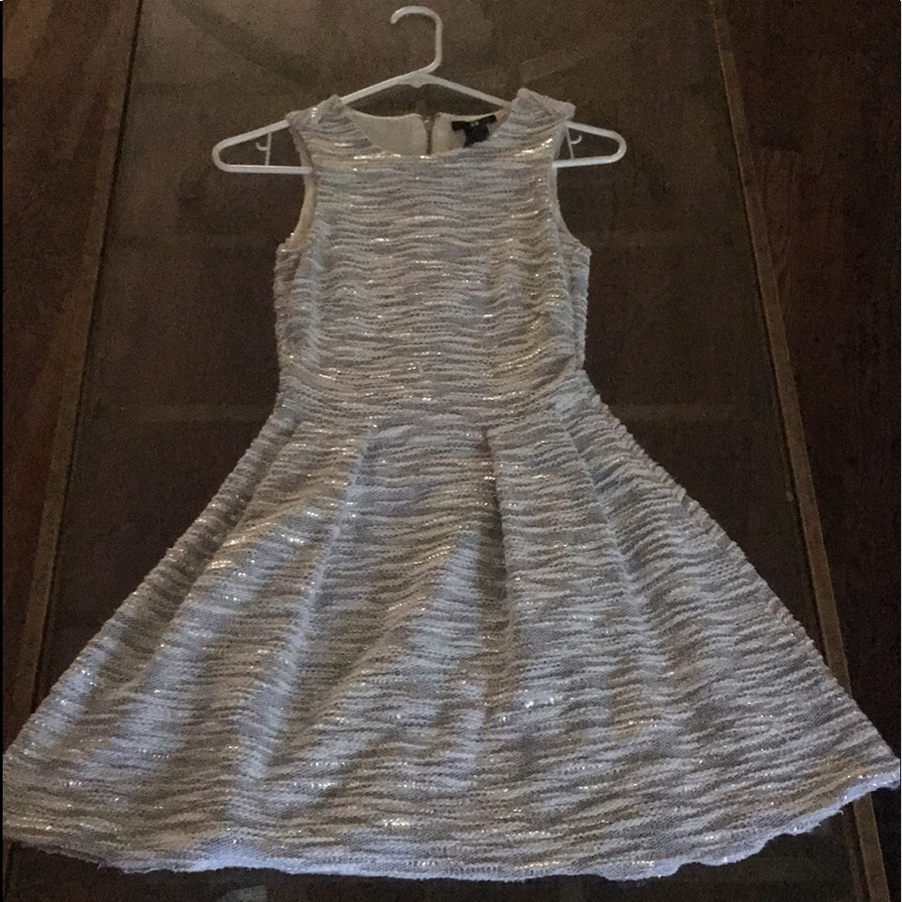 silver sparkle girls dress